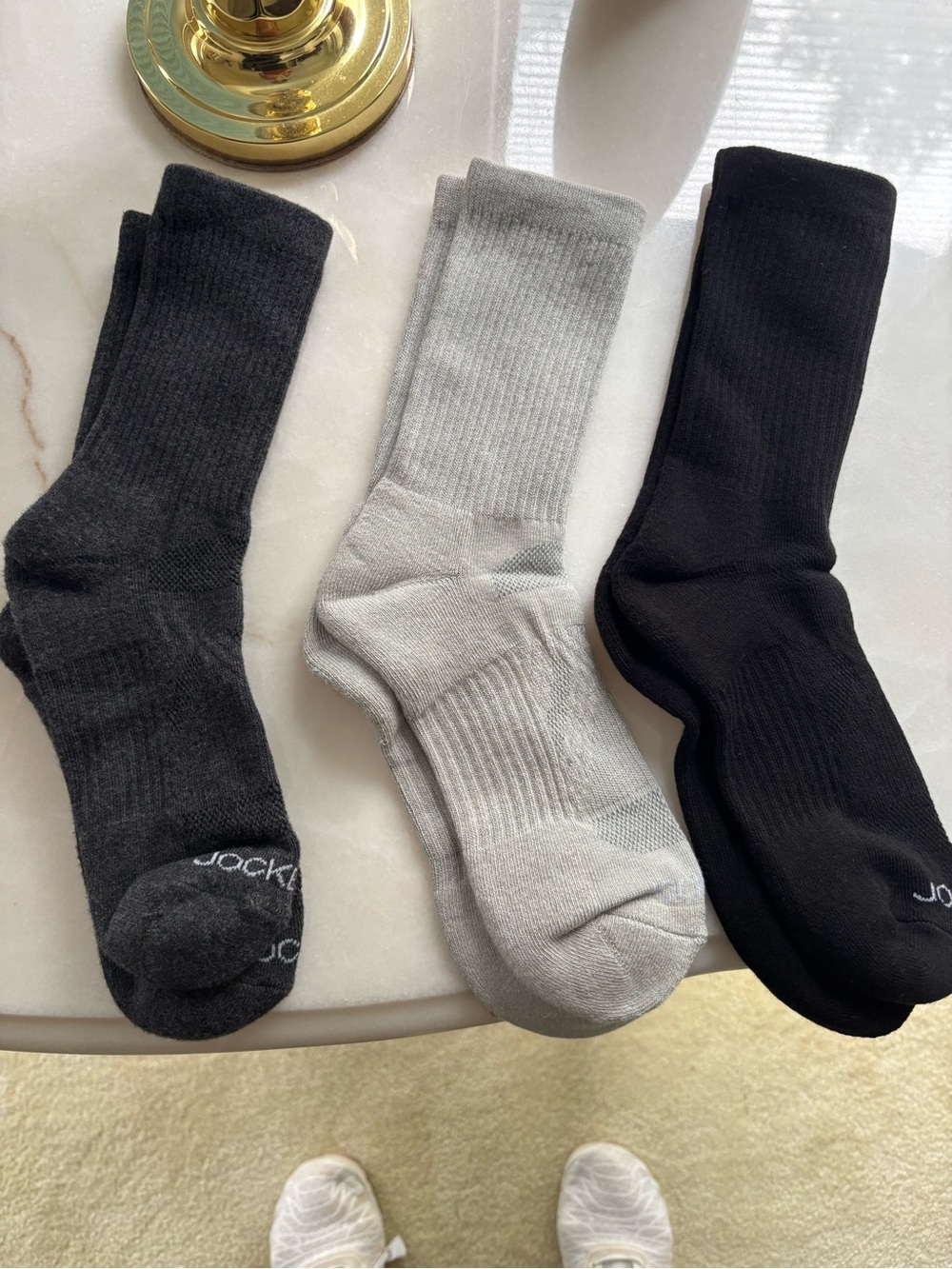 Jockey womens Rib Crew Socks - Black, Gray, Charcoal